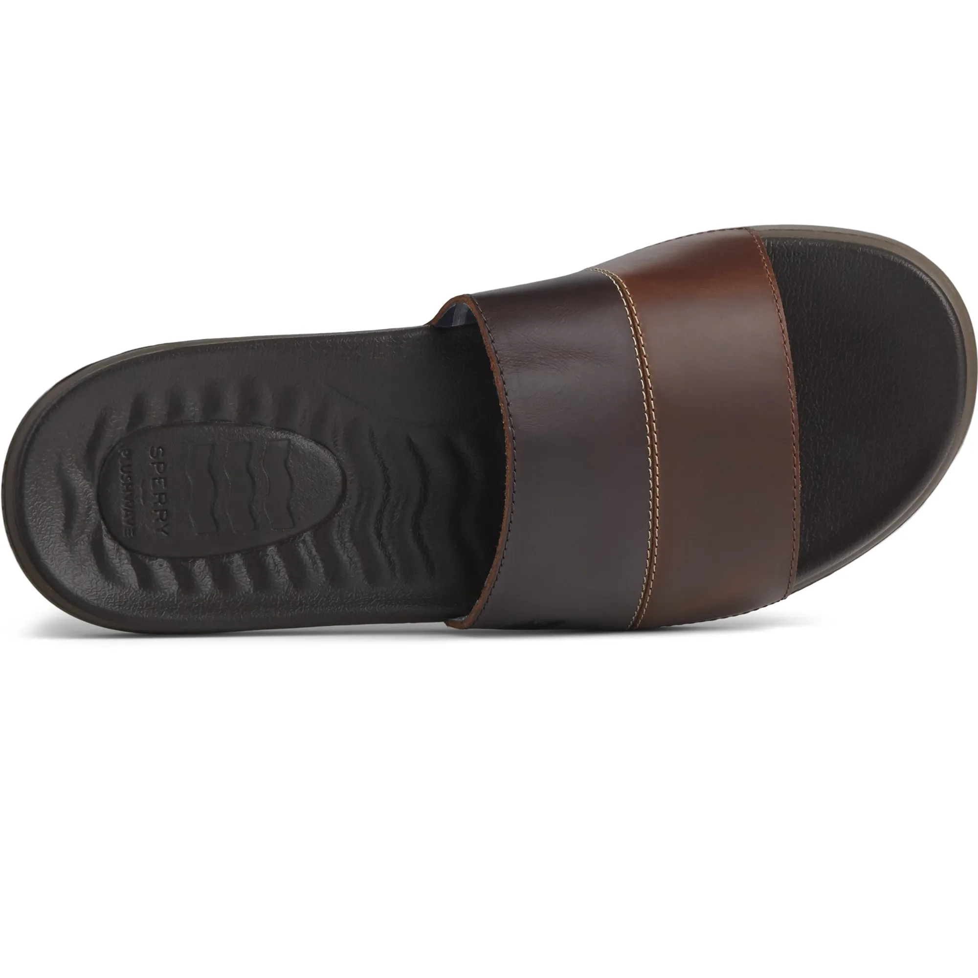 Sperry Mens Plushwave Dock Slide Leather / Brown