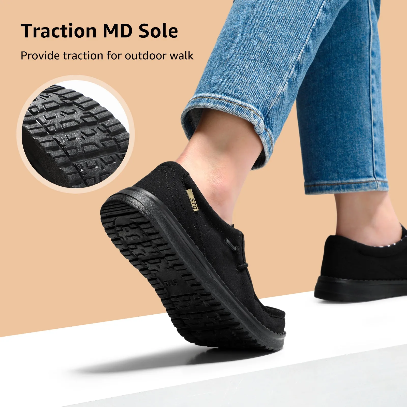 STQ Women's Orthopedic Loafers丨Lightweight Casual Boat Shoes for Plantar Fasciitis