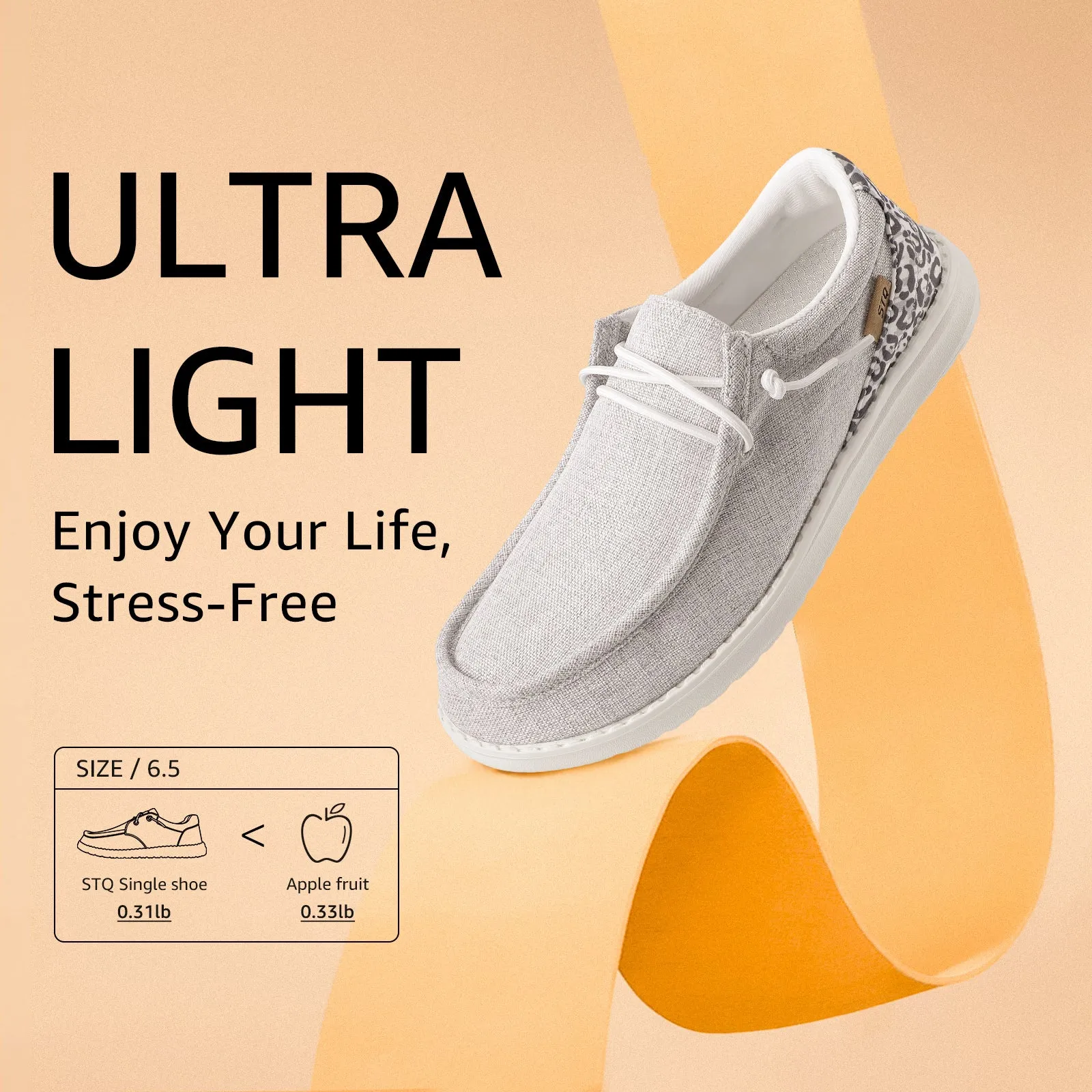 STQ Women's Orthopedic Loafers丨Lightweight Casual Boat Shoes for Plantar Fasciitis