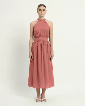 The Massena  Ivory Pink Cotton Dress