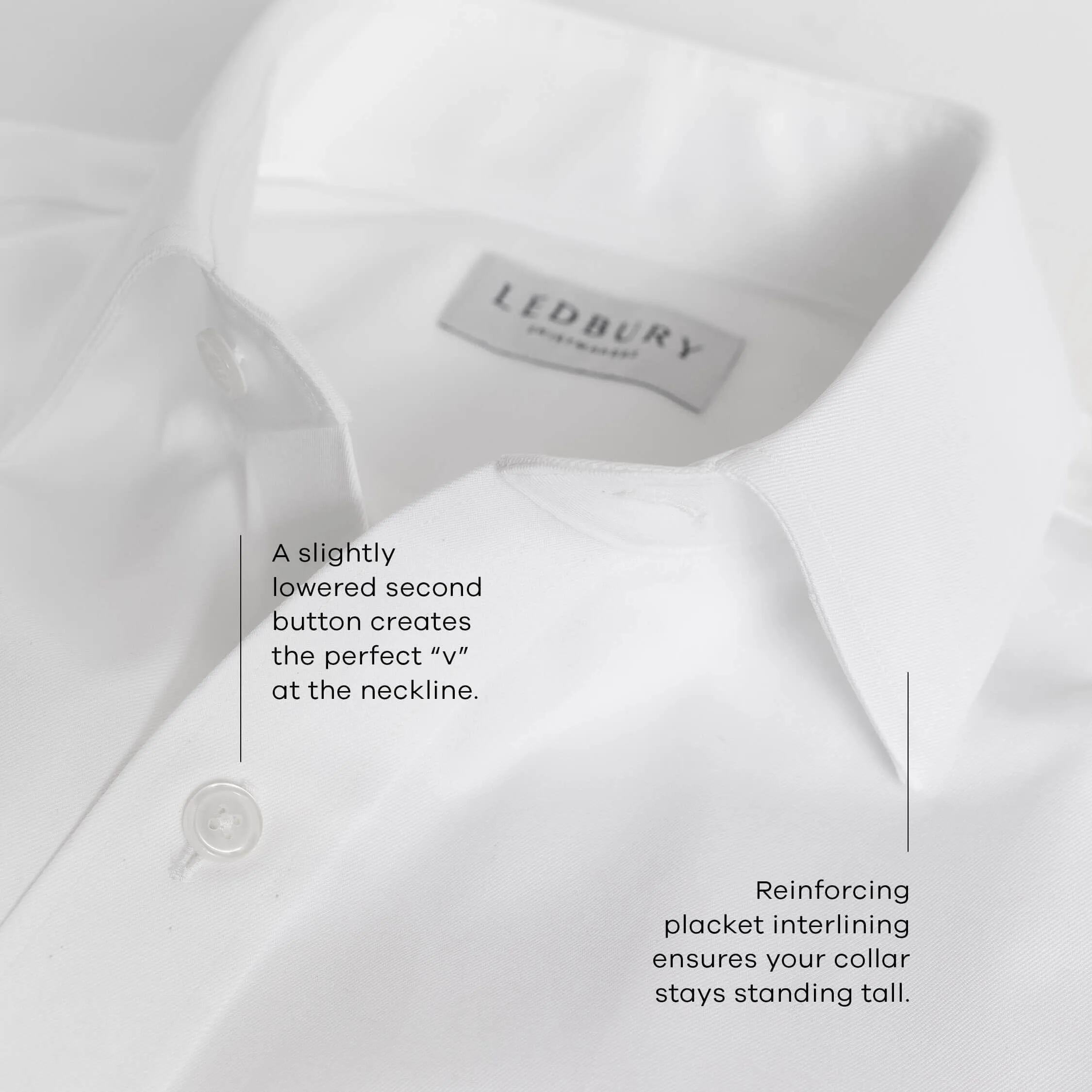 The Navy Brooks Brushed Herringbone Custom Shirt