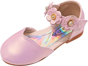 Toddler Flower Girls Dress Shoes Wedding Party School Glitter Mary Jane Princess Dance Pumps Sandals for Kids