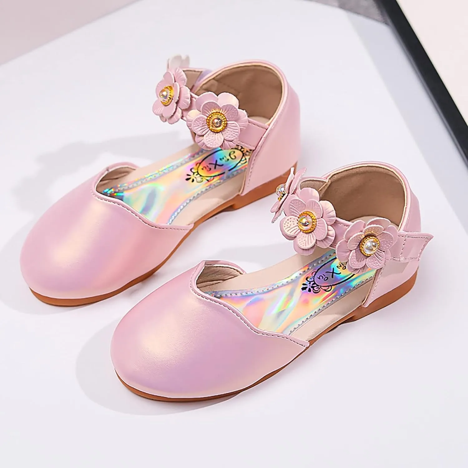 Toddler Flower Girls Dress Shoes Wedding Party School Glitter Mary Jane Princess Dance Pumps Sandals for Kids