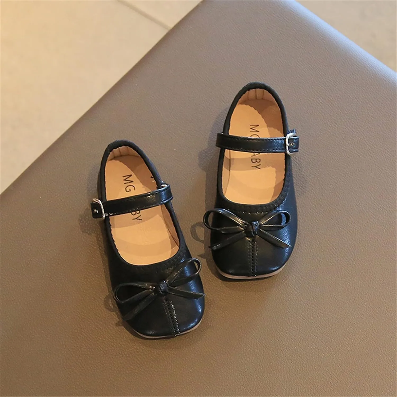 Toddler Girls Dress Shoes Bow Slip On Mary Jane Ballet Flats Flower Girl School Party Wedding Shoes