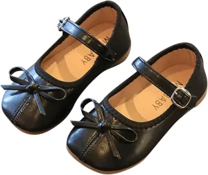 Toddler Girls Dress Shoes Bow Slip On Mary Jane Ballet Flats Flower Girl School Party Wedding Shoes