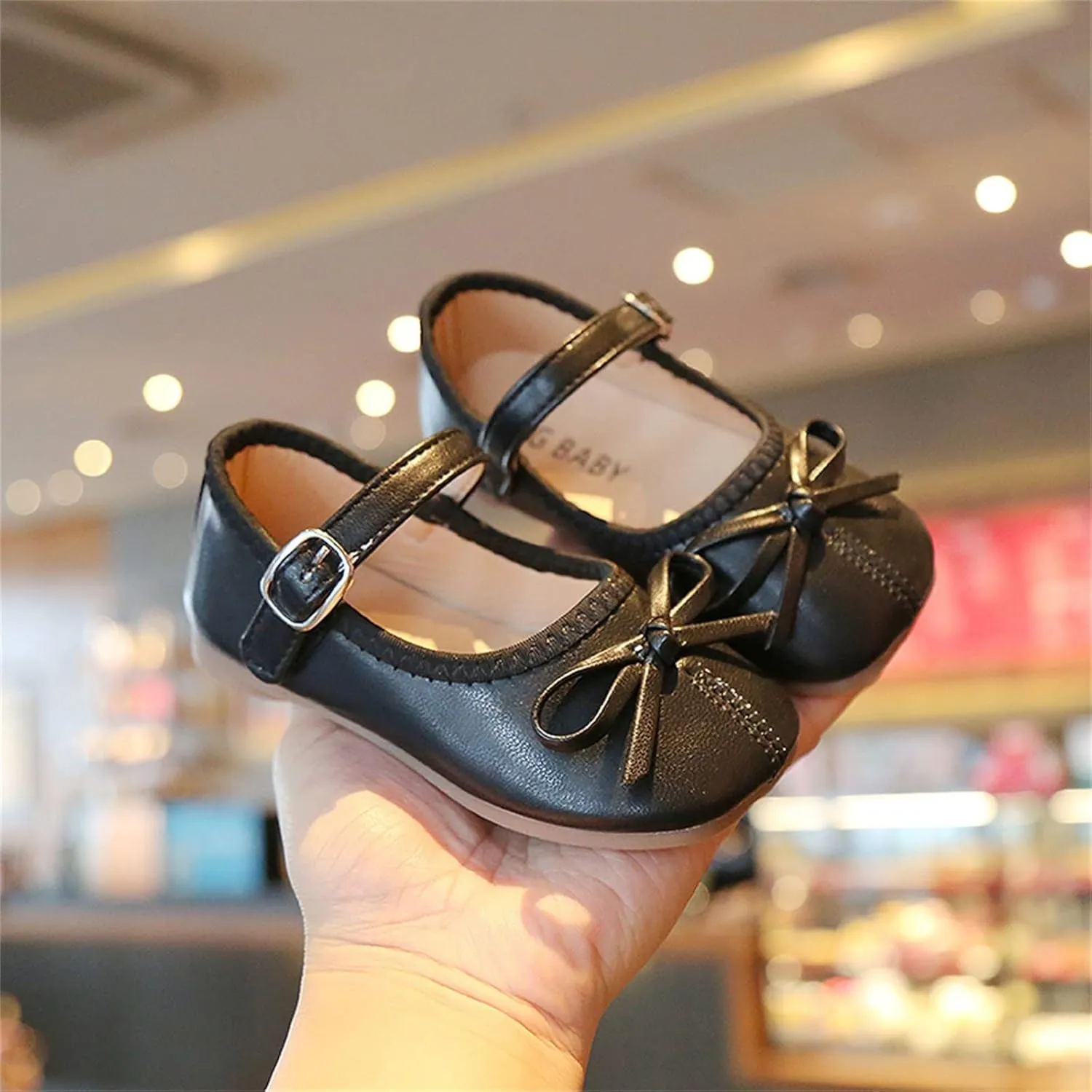 Toddler Girls Dress Shoes Bow Slip On Mary Jane Ballet Flats Flower Girl School Party Wedding Shoes