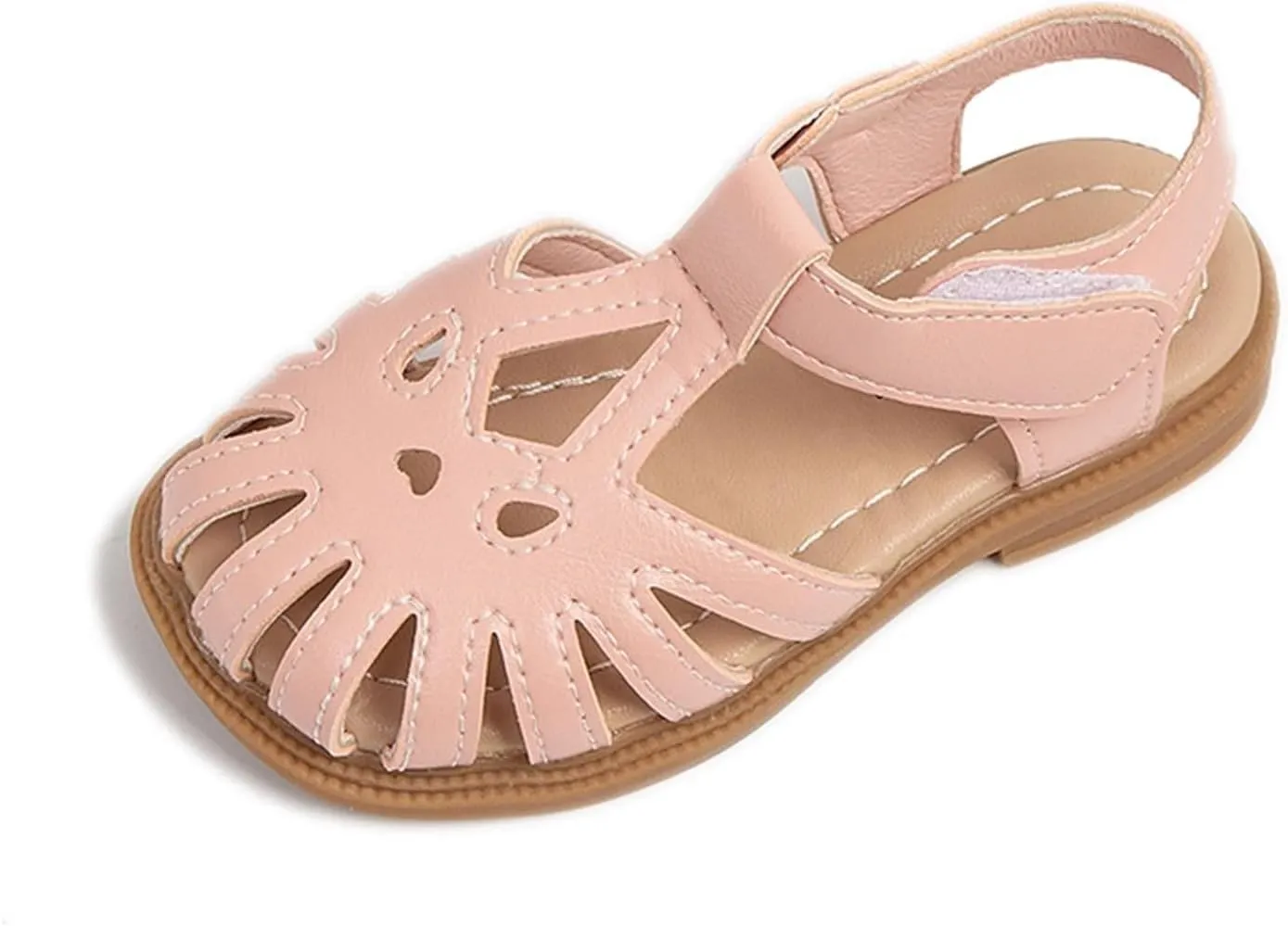 Toddler Kids Girls Closed Toe Sandals Soft Rubber Flat Shoes Flower Girl Outdoor Kid Wedges for Beach Holiday