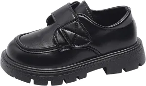 Toddlers Kids Dress Shoes Chunky Loafers for Girl Platform Heel Round Toe School Uniform Slip On Shoes Girls