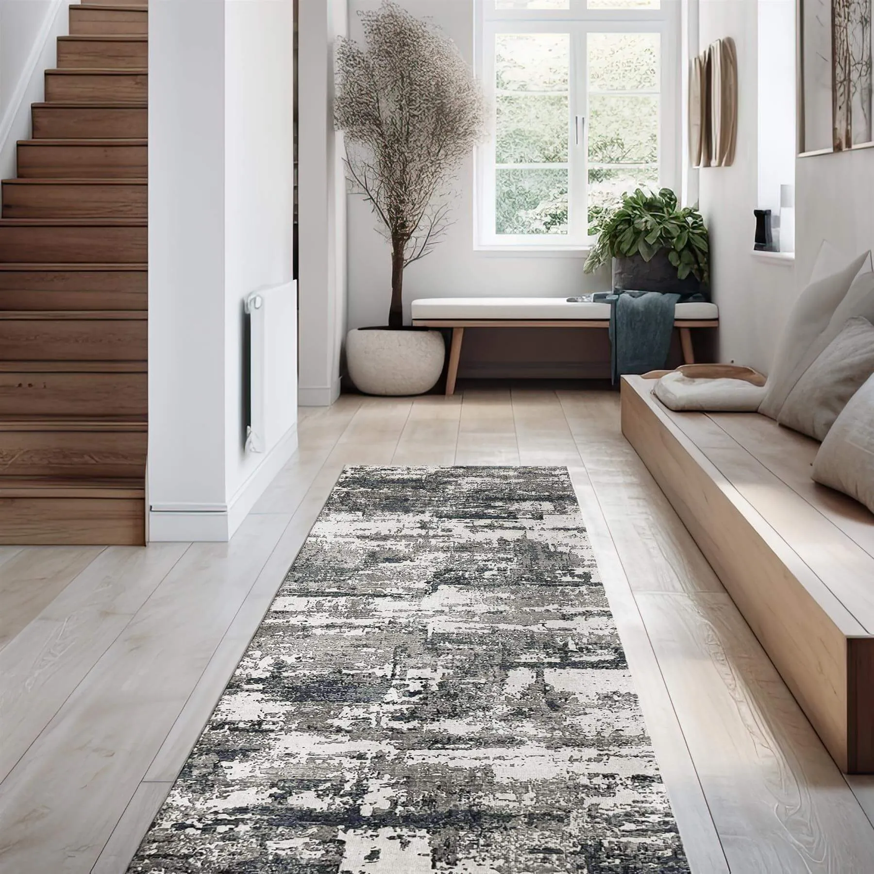 Tokyo Abstract Blue & White Rug