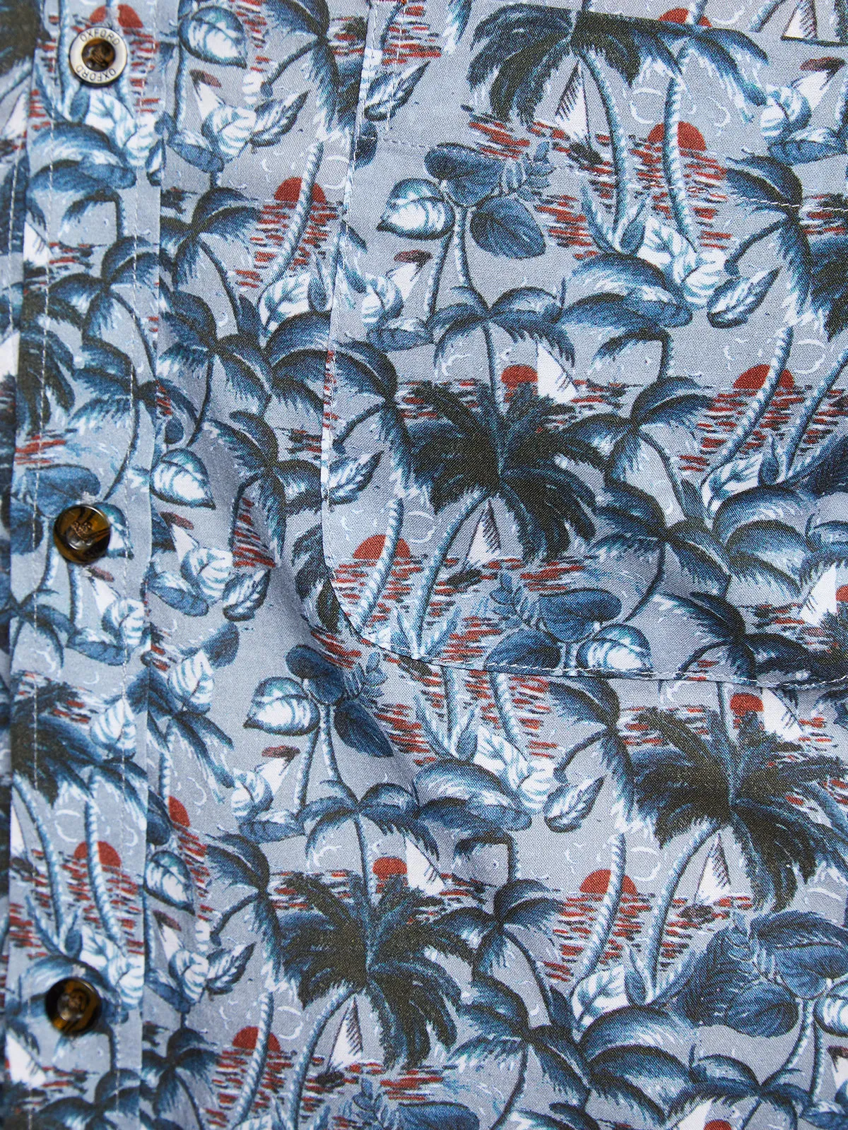 Tottenham Palmtree Print Short Sleeve Shirt