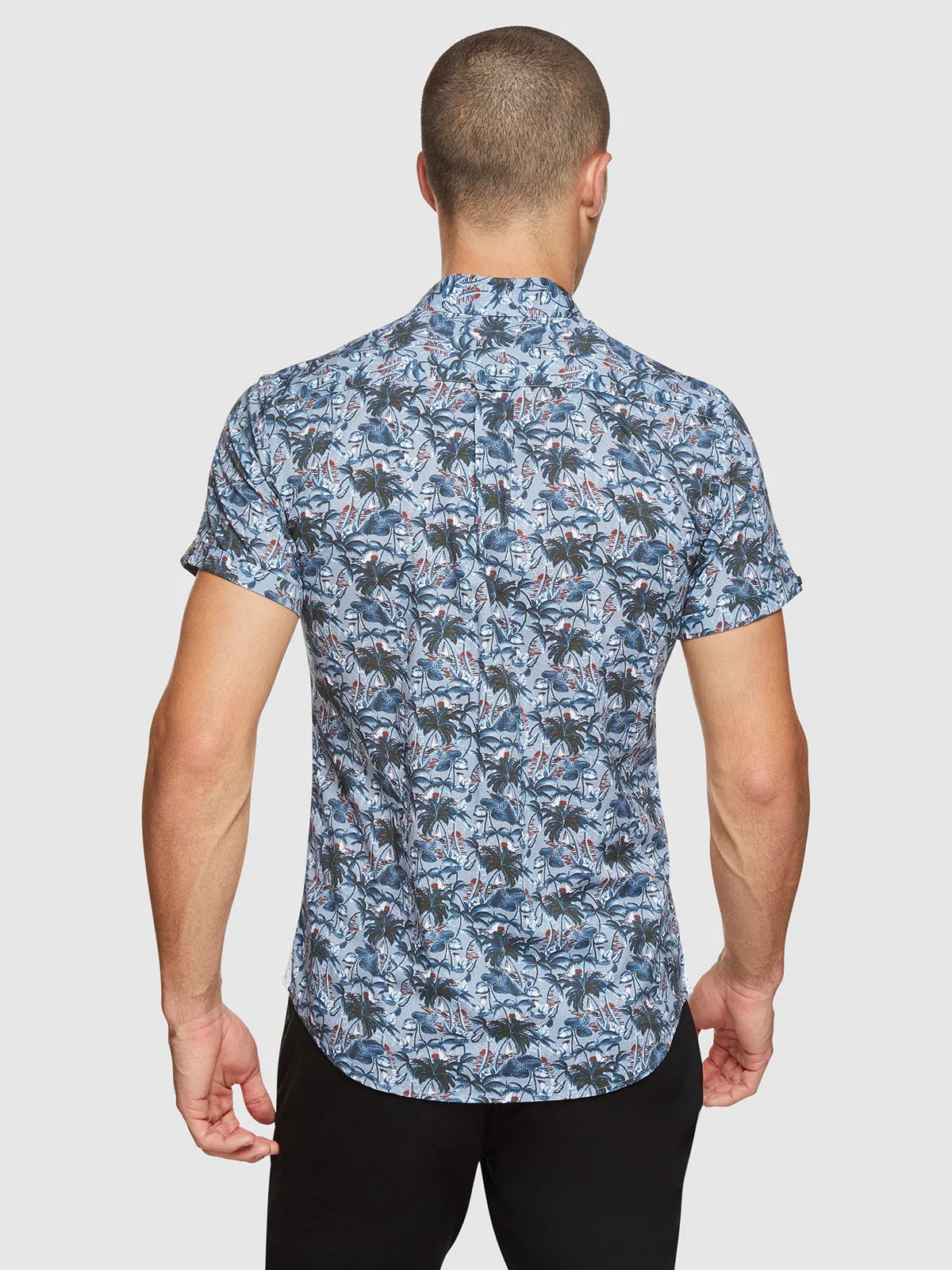 Tottenham Palmtree Print Short Sleeve Shirt