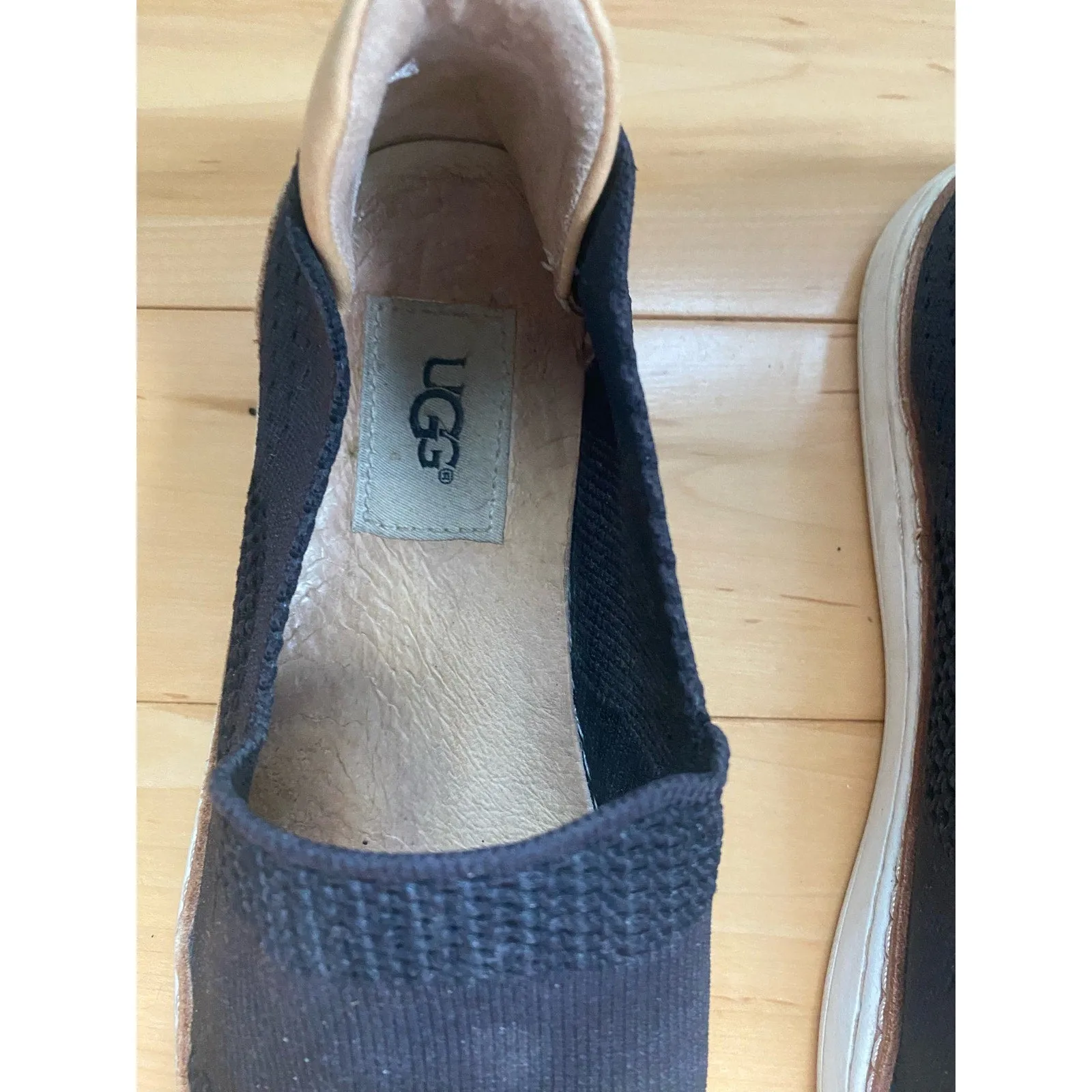 Ugg Alameda Black Mesh Slip-ons Size 7.5