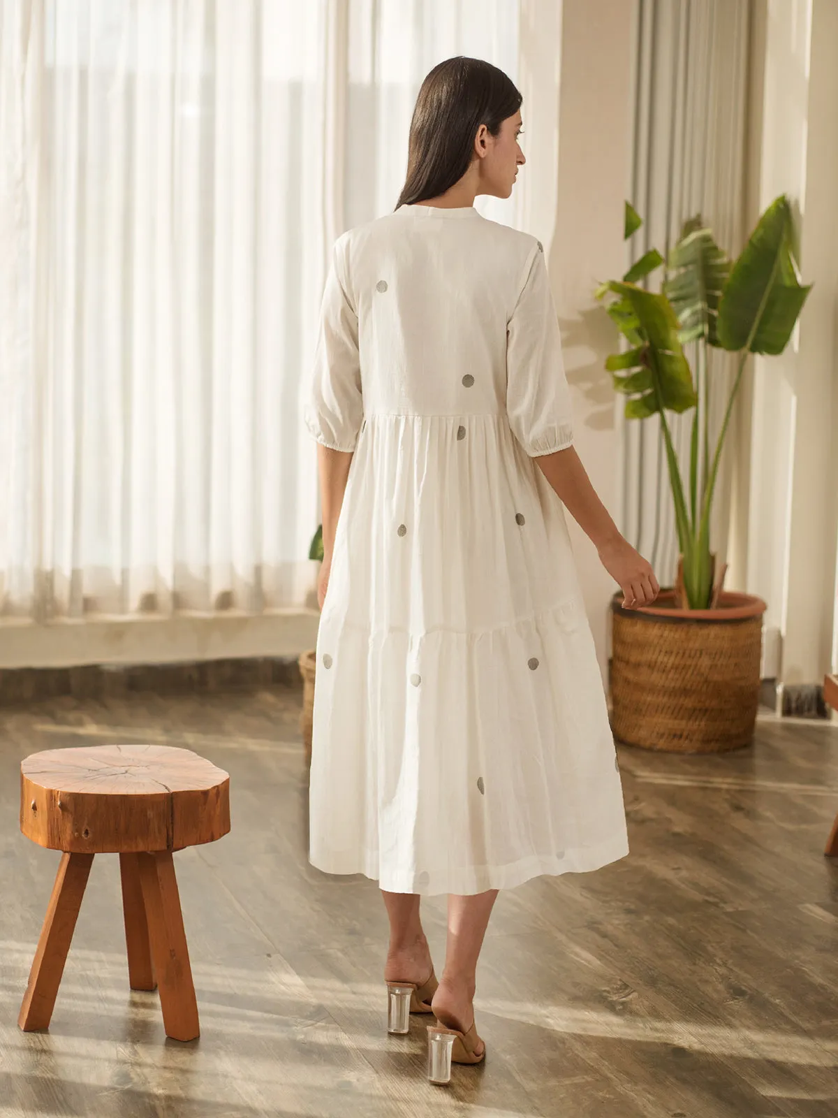 White Polka Tier Dress