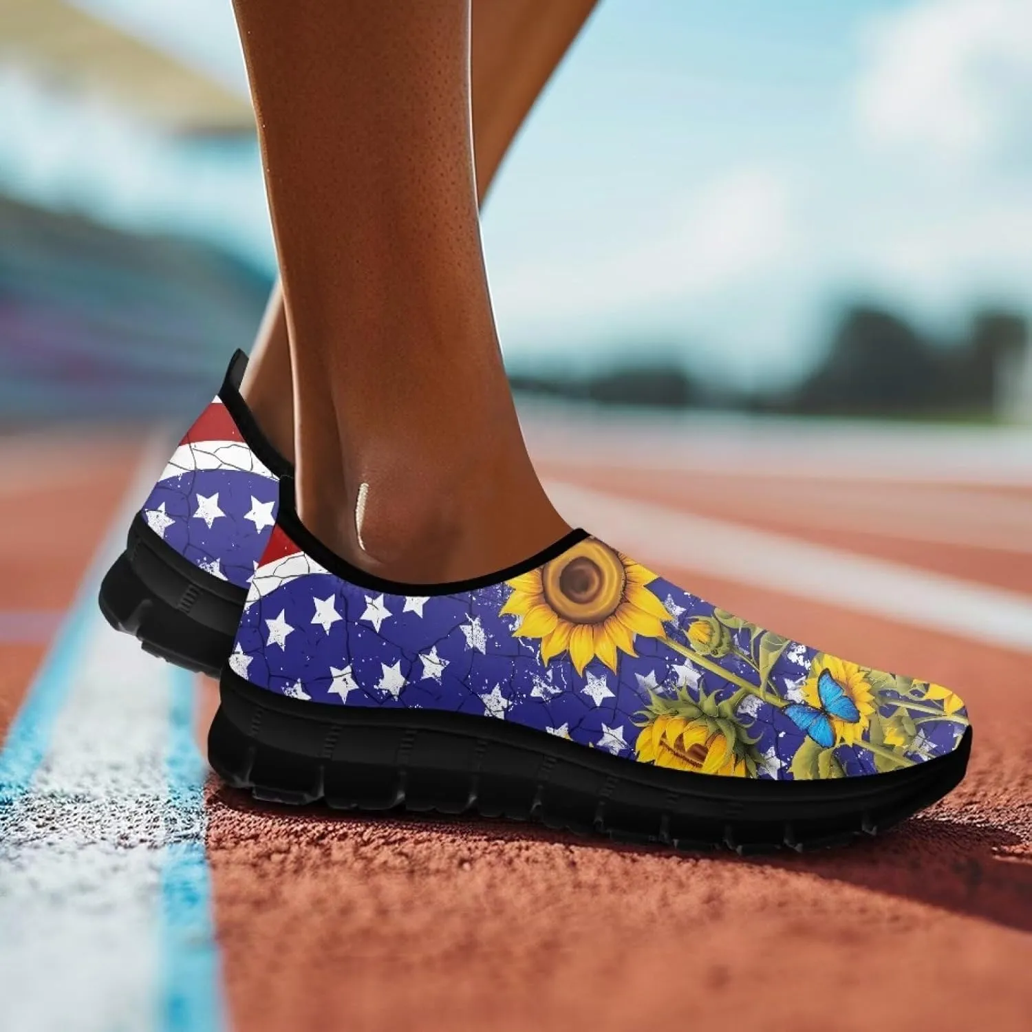 Women's Fashion Casual Slip-On Low Top Shoes Women Non-Slip Breathable Walking Loafers Workout Tennis Shoes for Women US 5.5-11.5