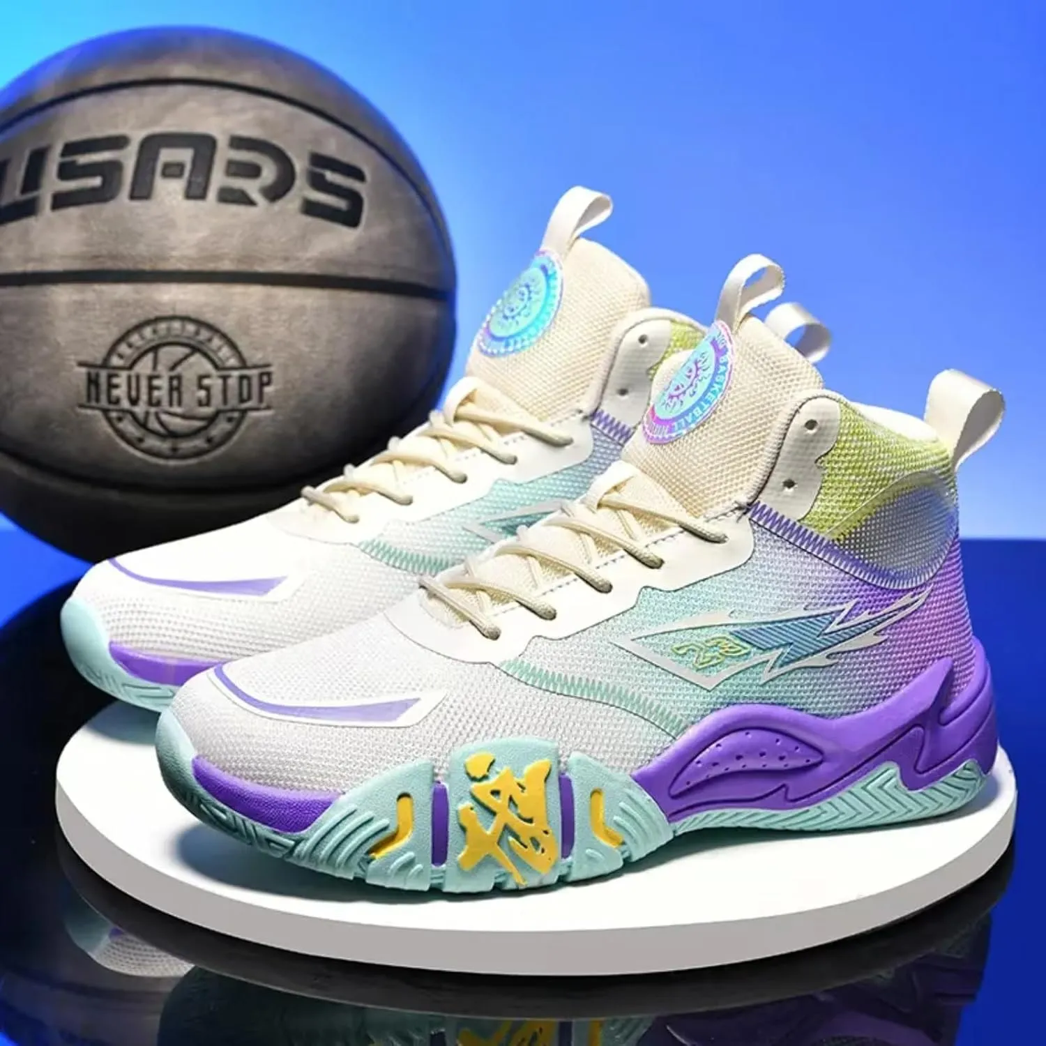 Womens Fashion High Top Lace Up Basketball Shoes Comfortable Breathable Non Slip Work Sport Athletic Running Tennis Shoes Walking Sneakers