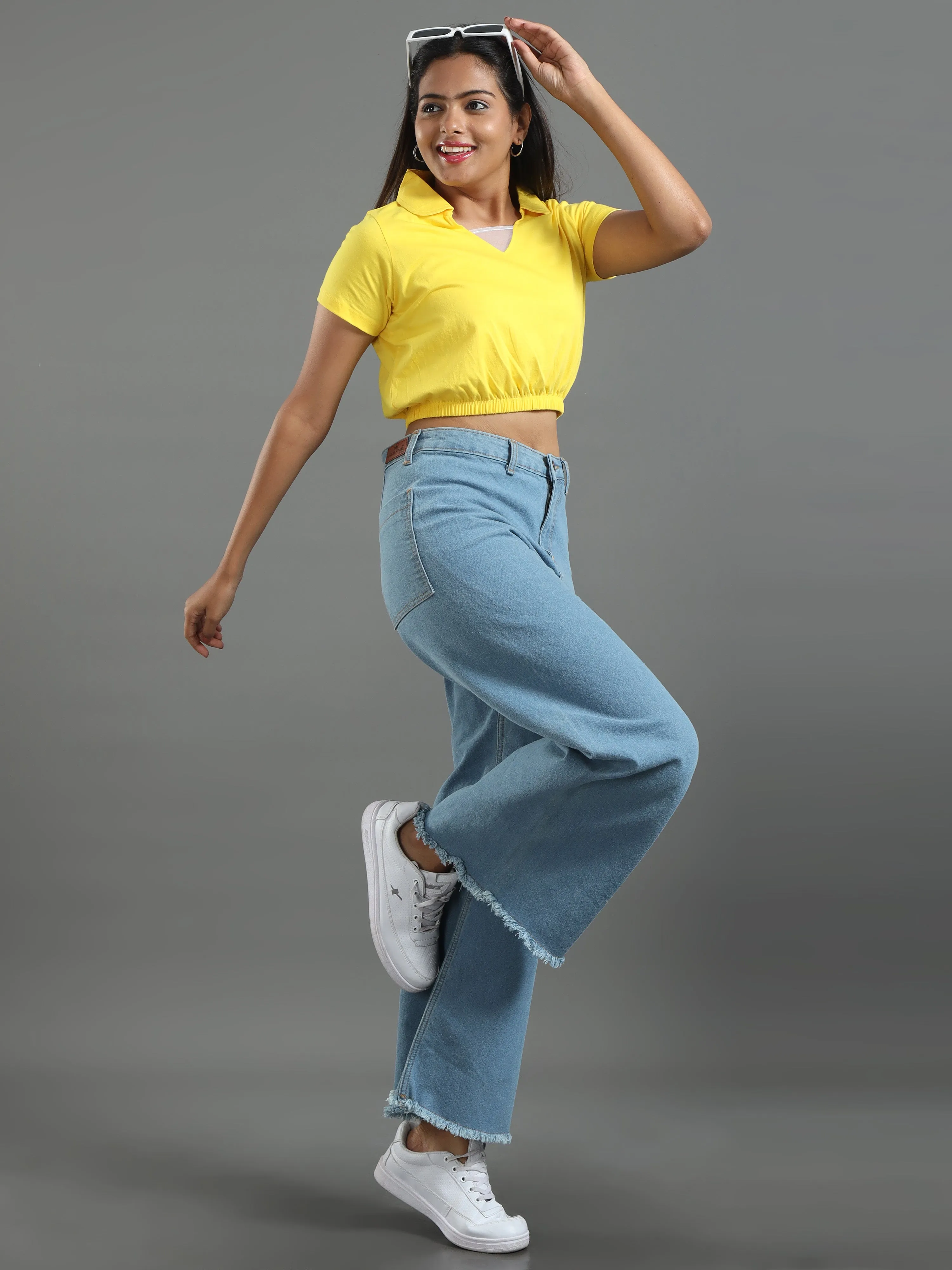 Women's Recycled Cotton Cropped Half Sleeve Polo T Shirt
