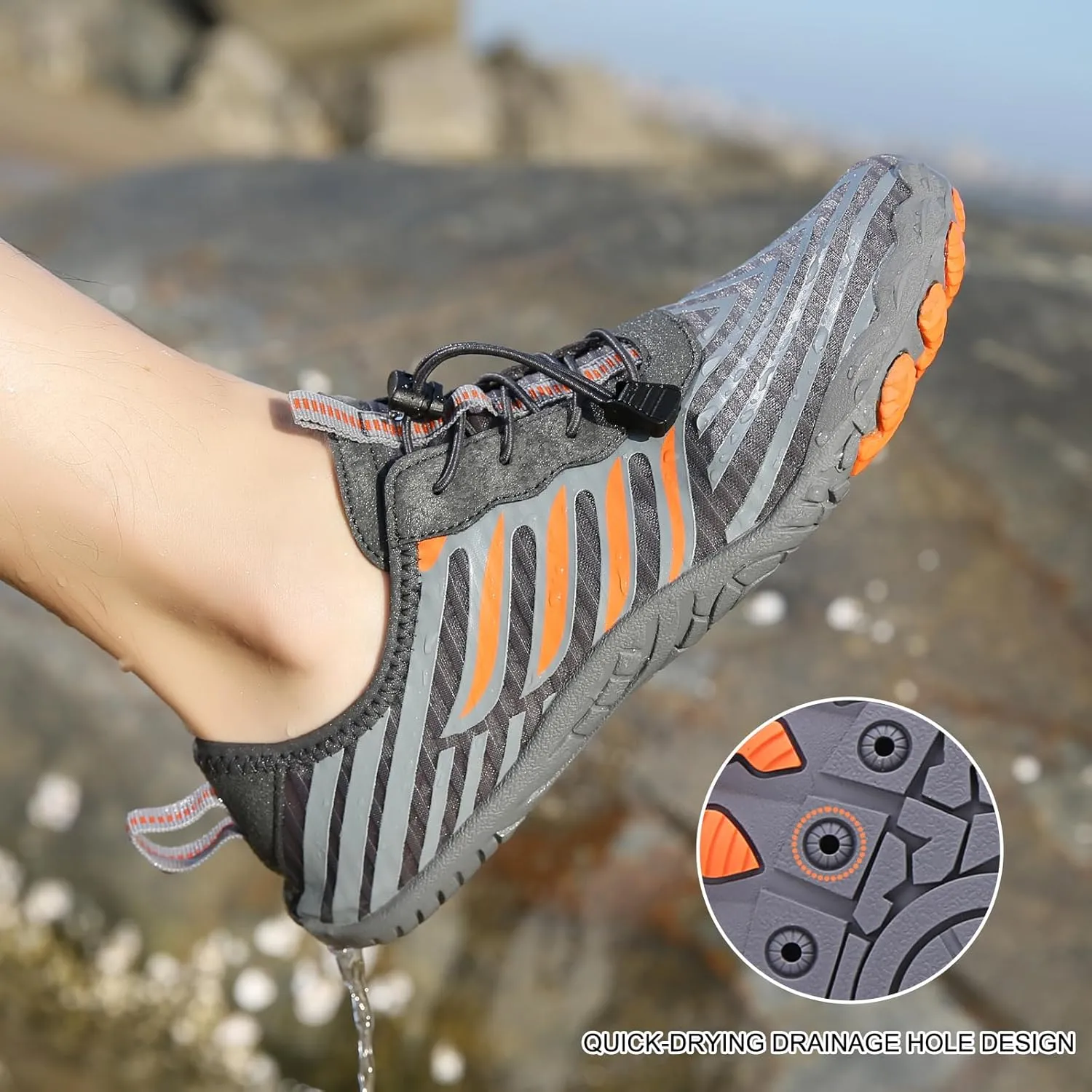 XNIRON Hike Barefoot Shoes for Womens Men,Quick Dry Water Shoes,Beach Pool Aqua Swim Surf Hiking Walking Shoes,Non-Slip Athletic Footwear Wide Toe Water Shoes