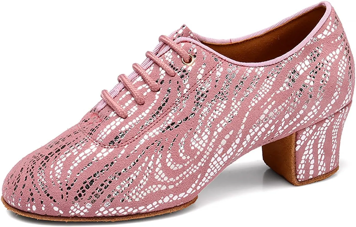 YKXLM Ballroom Dance Shoes Practice Shining Colorful Closed Toe Dance Shoes,K4